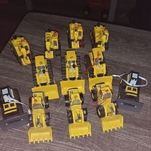 Tonka Yellow Mini Construction Vehicle Toy Lot And Hobby Lobby Xmas Ornaments.